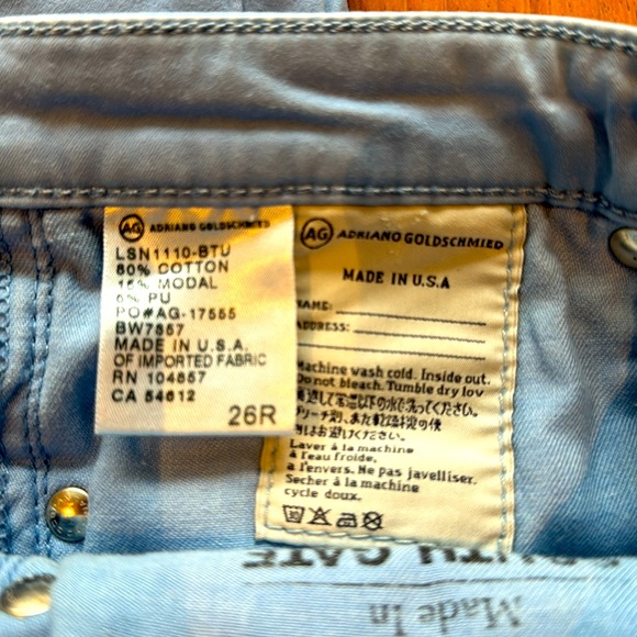 AG Adriano Goldschmied Womens 26 Reg The Stilt Cigarette Leg Jeans Neon Blue 26R - Picture 11 of 12